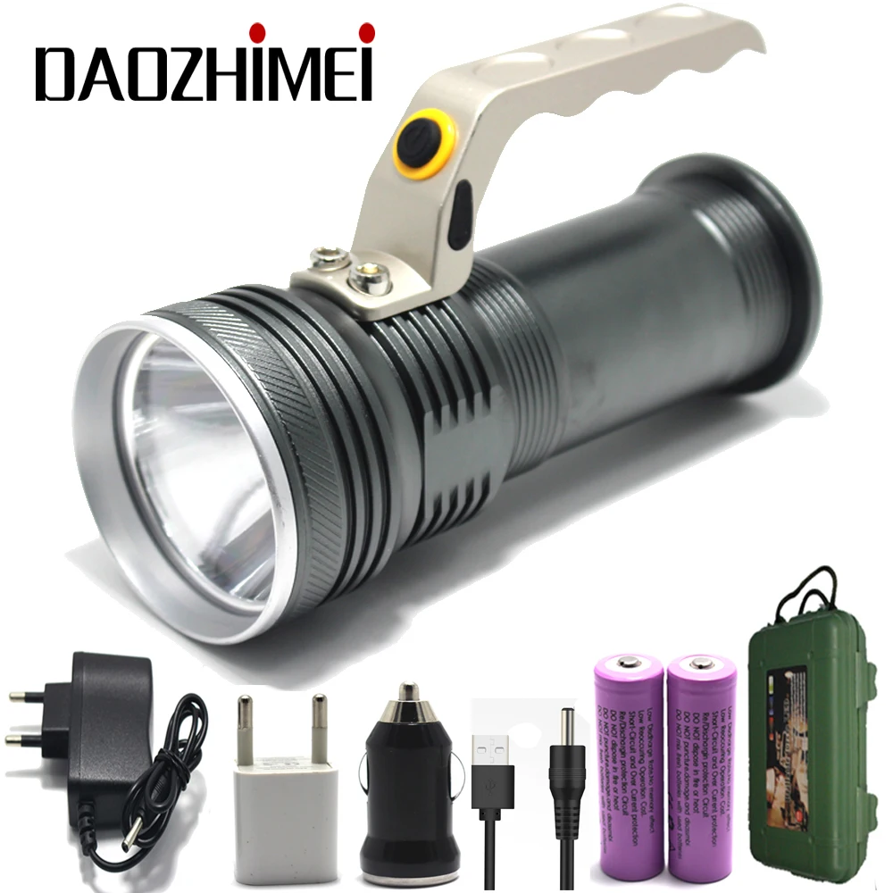 

2000LM Rechargeable Flashlight Torch XM-L Q5 handheld searchlight miner's lamp spelunking Underground work portable spotlight