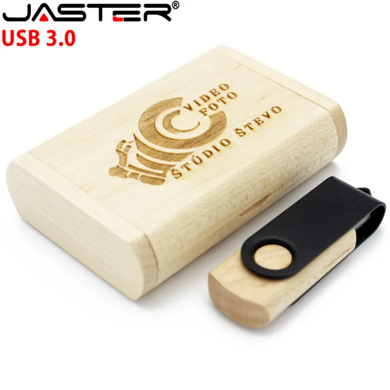 Usb-флеш-накопитель JASTER деревянный в деревянной коробке с металлической частью |