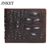 jnket new retro mens crocodile pattern wallets cow leather short wallet credit card wallet money clip notecase