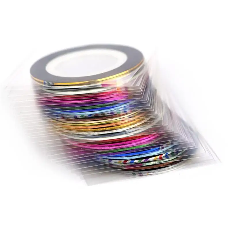 

Mix Colors Rolls Striping Tape Line 20m Nail Art Decoration Sticker DIY Nail Tips Nail Care