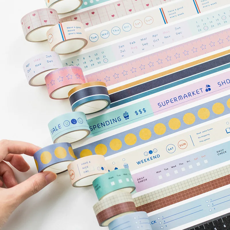 

3 Rolls Washi Tape Set Multi-pattern Japanese Masking Decorative Washi Tape Scrapbook Supplies For Diy Journals Daily Planner