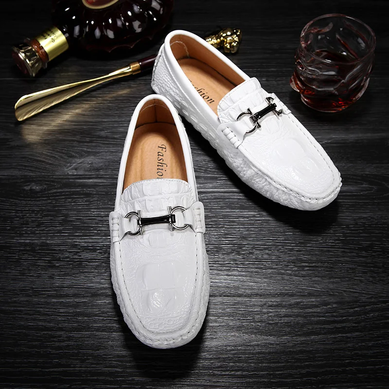 Mring/Мужская обувь сезон осень Мужская в горошек с узором крокодиловая кожа