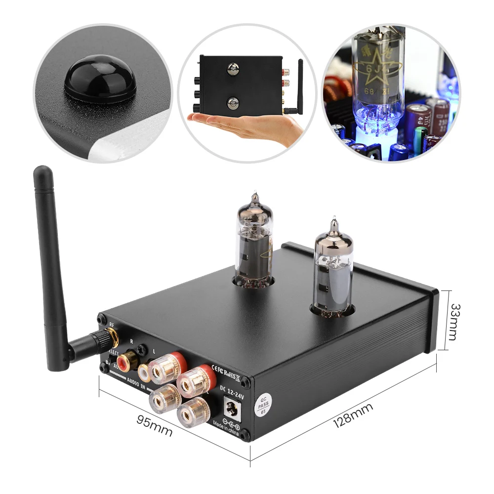 AIYIMA 50 Вт * 2 TPA3116D2 Bluetooth 4 вакуумные 6J4 трубки HiFi Цифровые усилители стерео усилитель