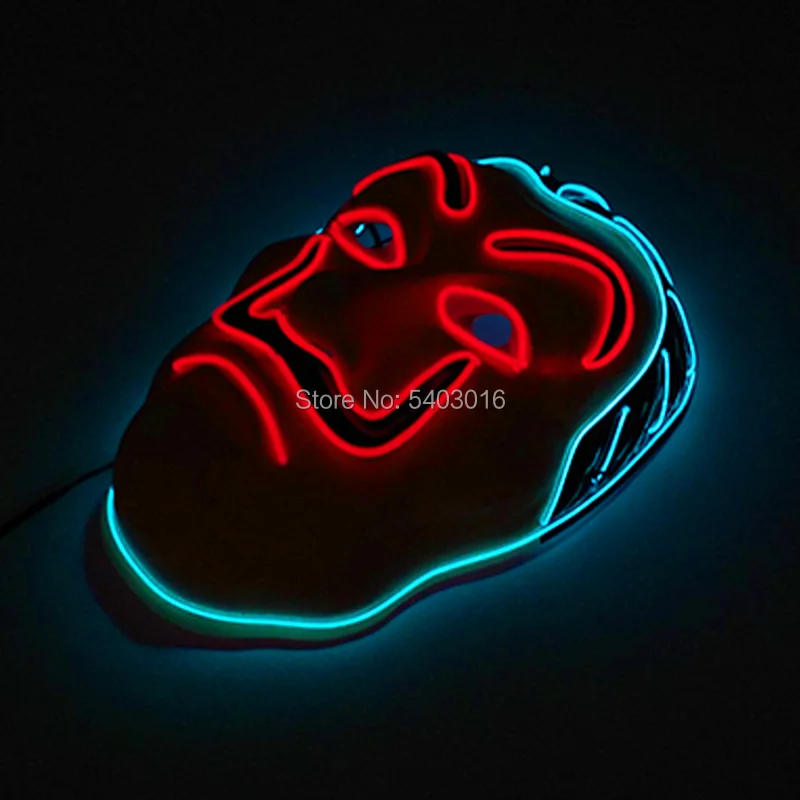 Страшная пластиковая маска унисекс для косплея светодиодный светящийся фильм