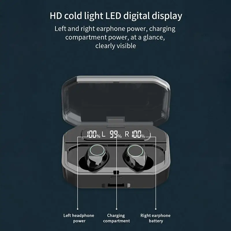 S9 TWS Bluetooth беспроводные наушники три светодиодный дисплей питания сенсорное