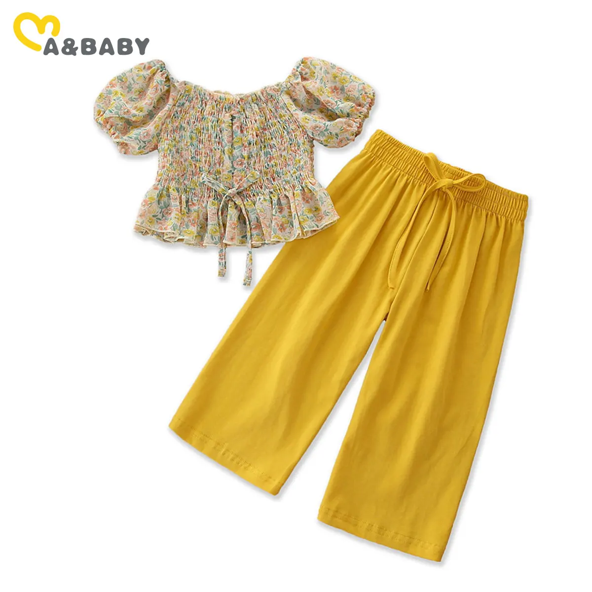 

Ma&Baby 1-6Y Summer Toddler Kid Child Girls Clothes Set Travel Beach Holiday Outfits Flower Bow T shirt Pants Costumes