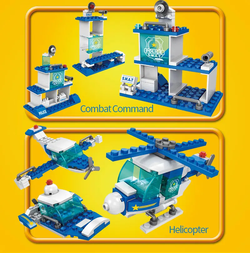 

700PCS 27in1 City Building Blocks Mobile Police Station Car Truck Mech Robot Plane Mini Dolls DIY Toys for Children Boys Gifts