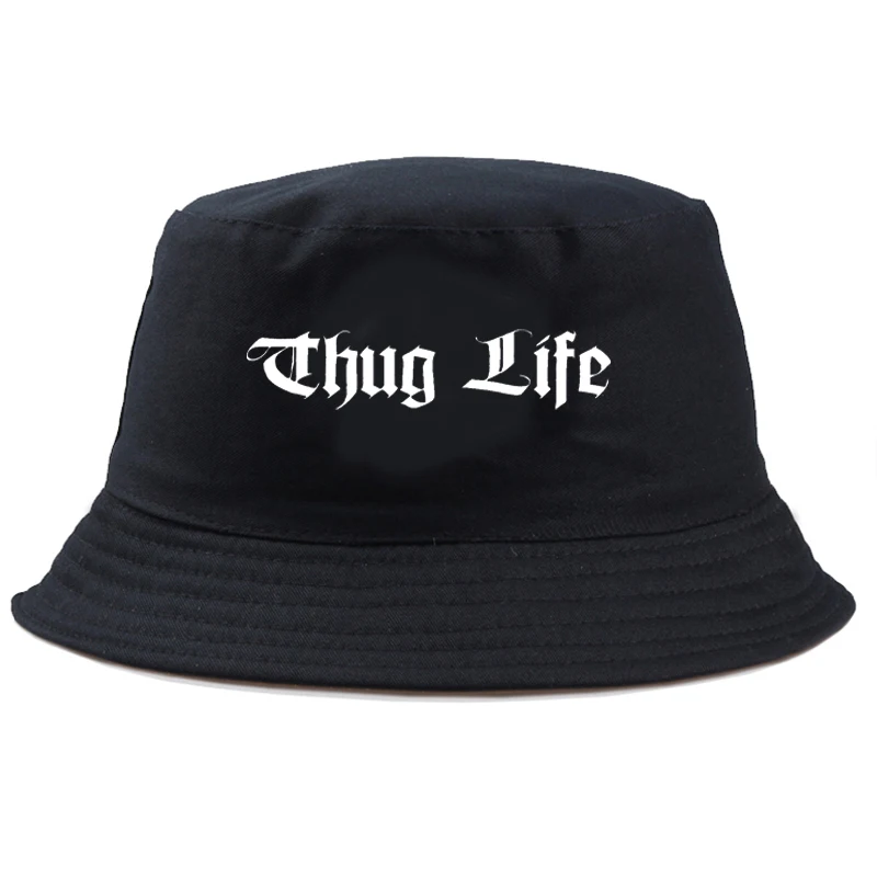 Панама в стиле хип-хоп для девочек и мальчиков с принтом THUG LIFE однотонная