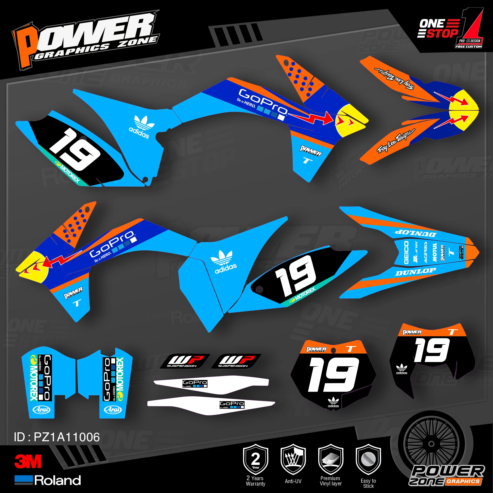 Персонализированные графические фоны PowerZone Team наклейки 3M Набор наклеек для KTM SX SXF