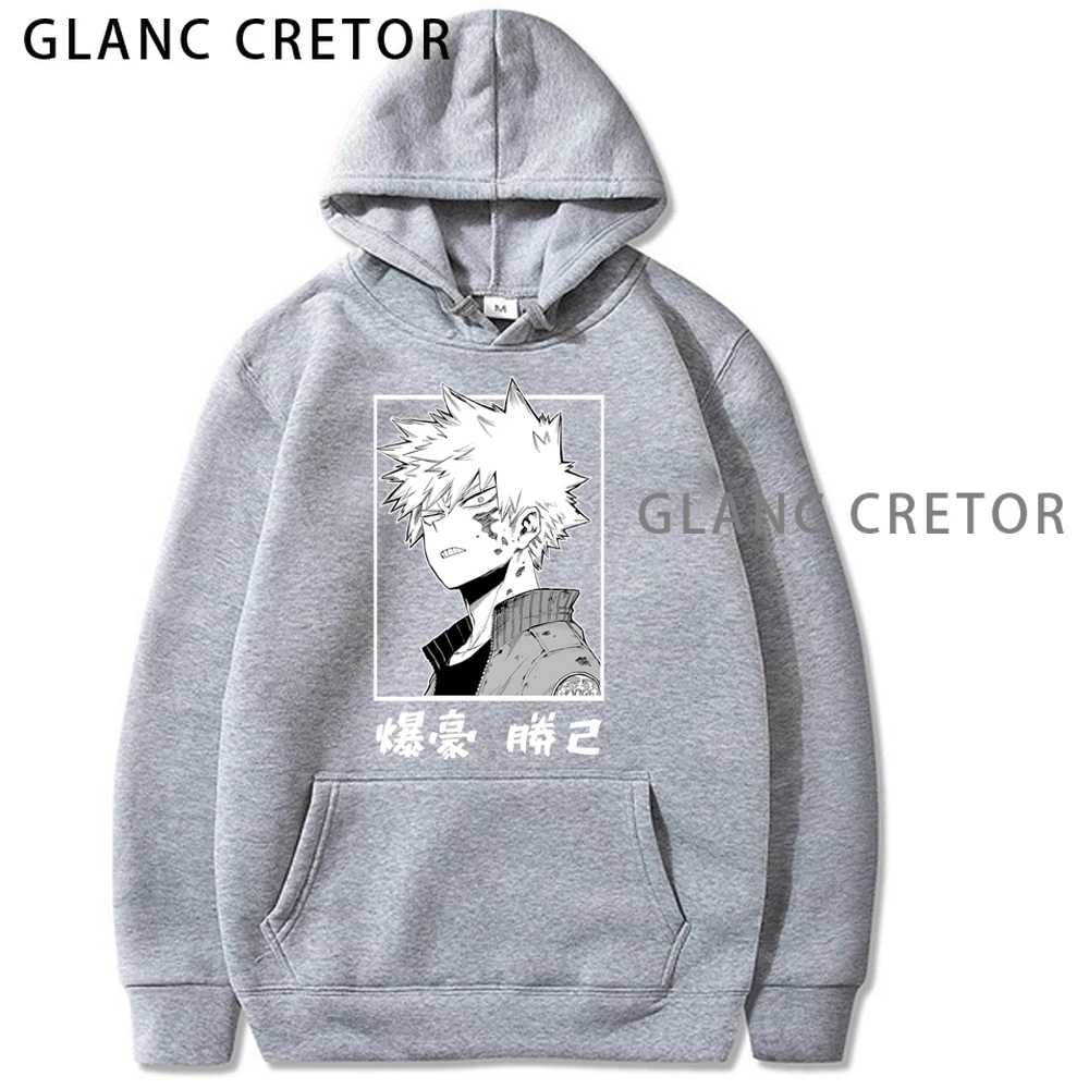 

Harajuku my hero academia Bakugou Katsuki Unisex Hoodies Japanese Anime Men's Hoodie Streetwear Hip Hop Sweatshirts