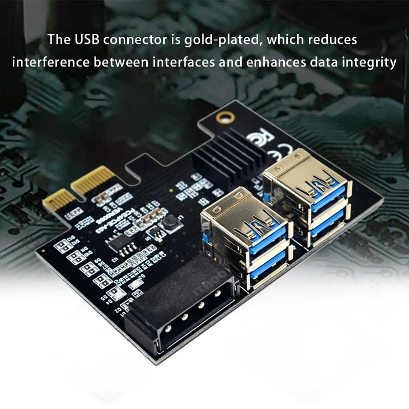 PCI-E 1 to 4 Expansion Card 1X 16X Port Dual Layer USB3.0 Graphics Adapter for BTC Mining | Электроника