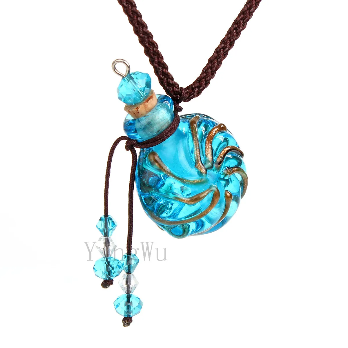 Yingwu модное ожерелье с подвеской в виде золотого цветка от пыли стеклянная