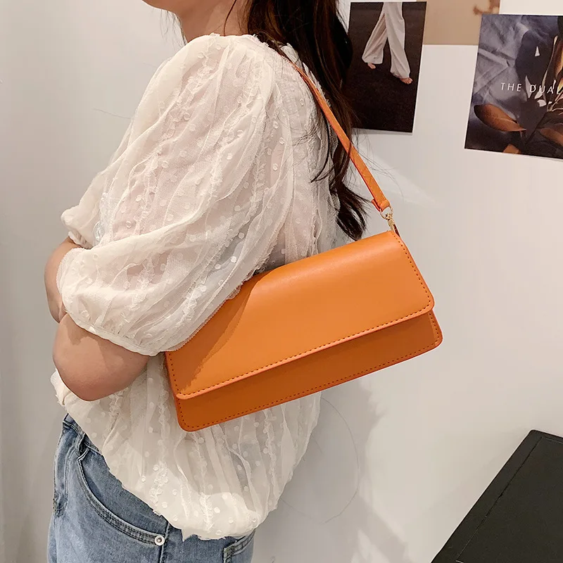 

Ladies' New Bag Trend Simple and Fashionable One-shoulder Small Square Bag French Style Underarm Bag Fashionable and Portable