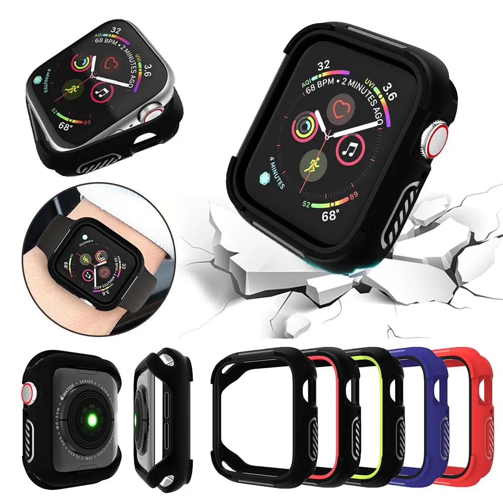 Защитный чехол для Apple Watch Band 44 мм 40 бампер с рамкой iWatch Series 6 5 4 спортивный