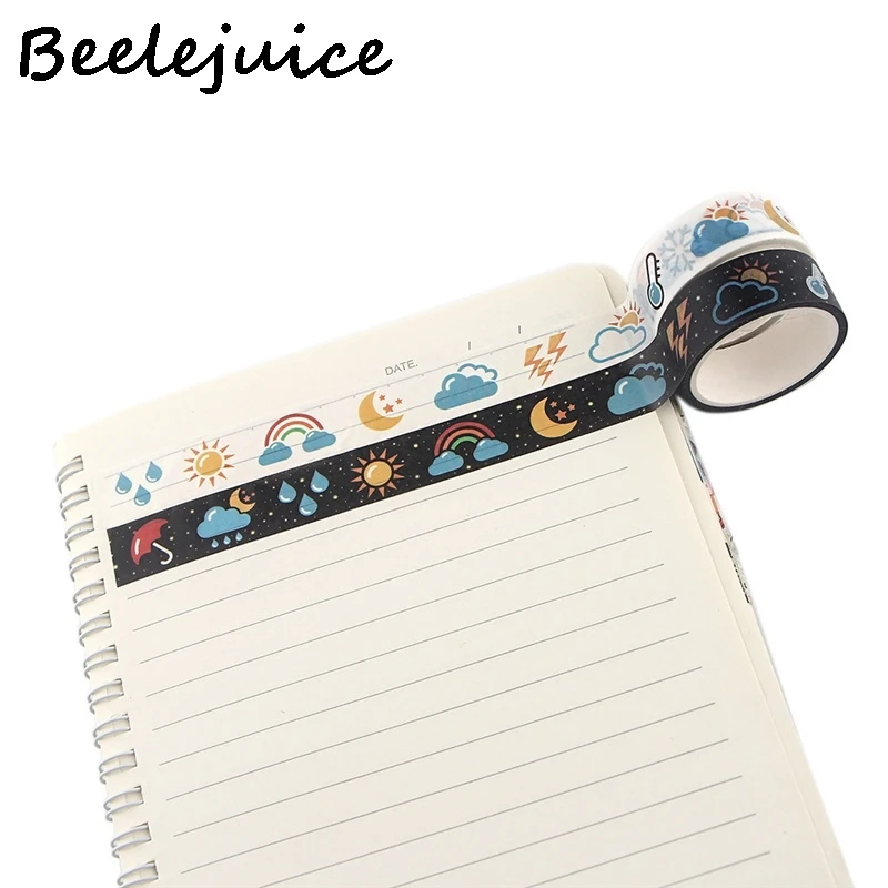 

24pcs Weather Anime Washi Tape Funny Tapes Decorative Tape For Sticker Scrapbooking DIY Photo Album Decorations Kids Accessories