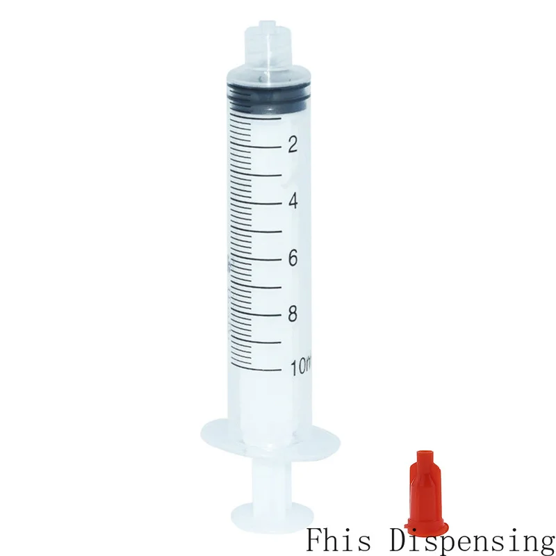 

Dispensing Syringes 10cc 10ml Plastic with Tip Red Cap Pack of 50