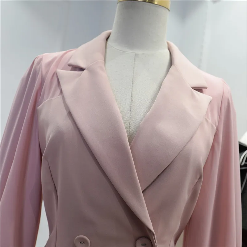 Женское офисное платье однотонное плиссированное с рукавом-фонариком | Женская