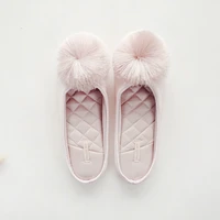 ghjiol autumn winter warm women home slippers soft non slip indoor shoes cute house slip on flat slides ladies fur slippers