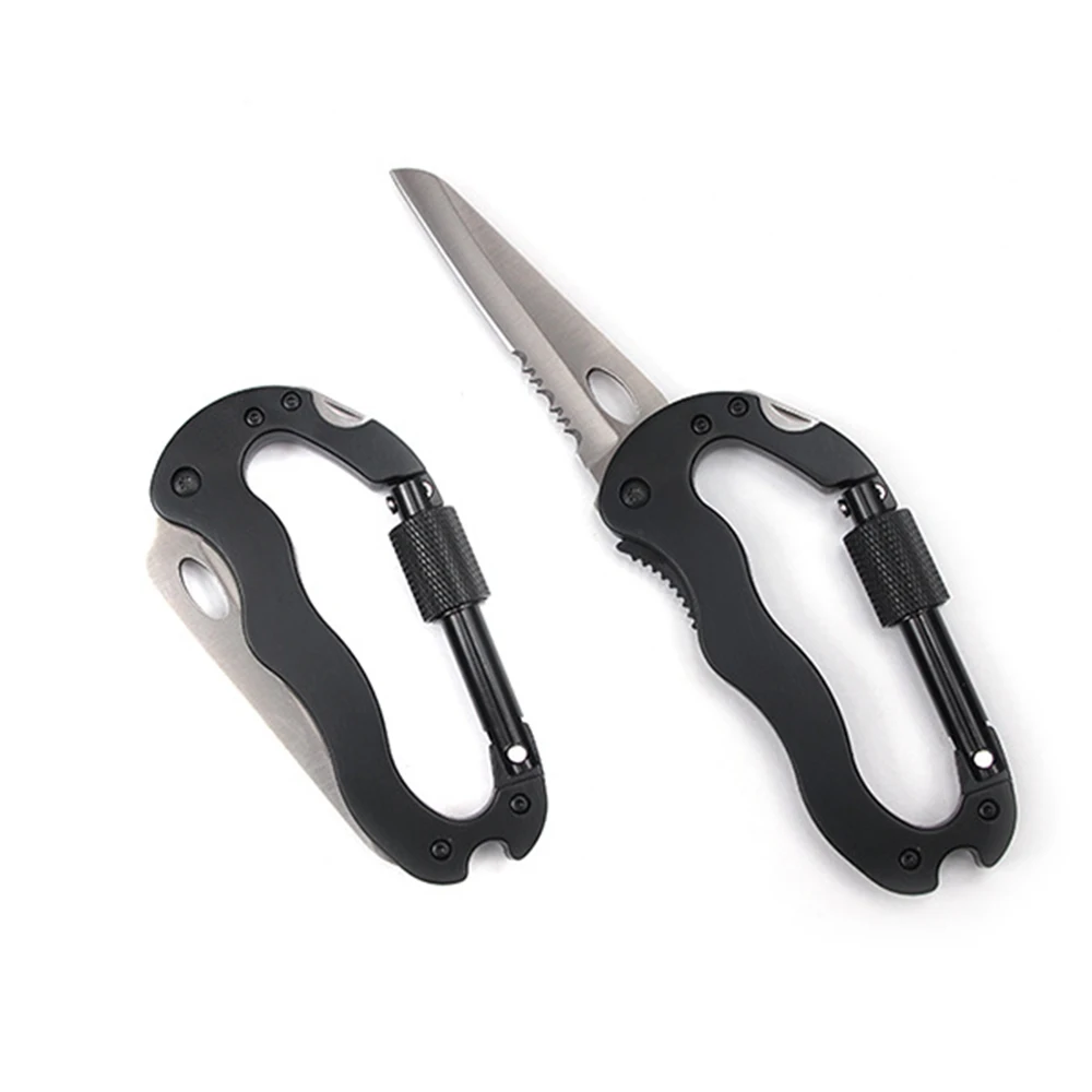 

1*Carabiner Multi-Tool Cutter Key Holder Portable Carabiner Outdoor Camping Climbing Folding Knifes Survival Camping Tools