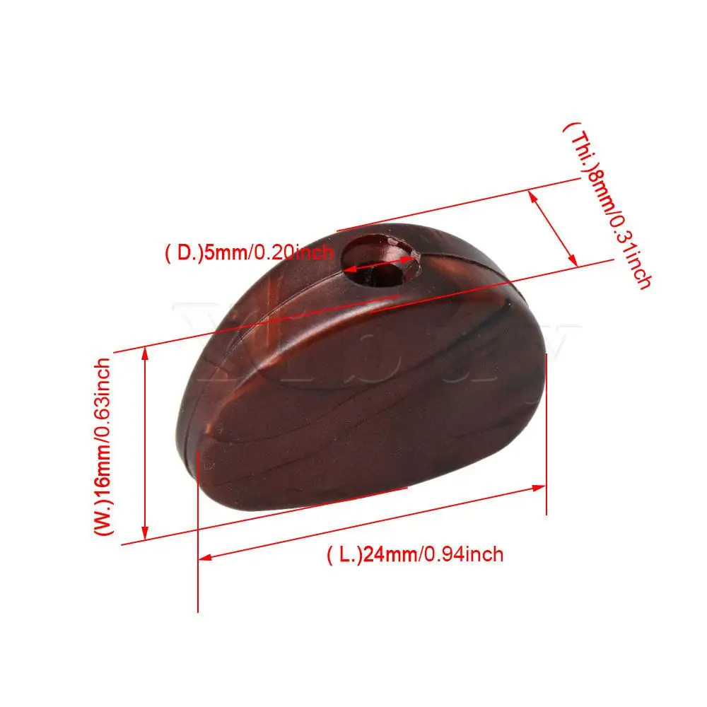 

Yibuy 6pcs Guitar Machine Head Buttons Red Pearl Tuning Key Semicircle Buttons