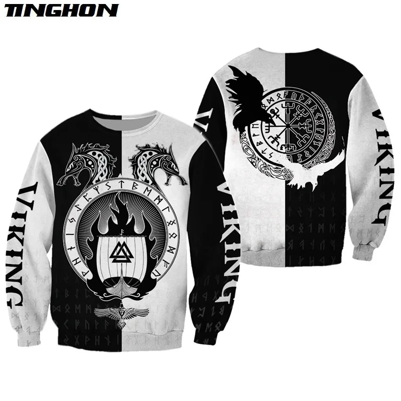 Новые рубашки с 3D-принтом викингов повседневные толстовки/свитшоты мужские и
