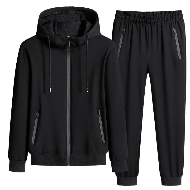 

Tracksuit Men Sportswear Sets New Spring Autumn Clothing Hooded Suit Male 2 Pieces Sweatshirt + Sweatpants Big Size 7XL 8XL