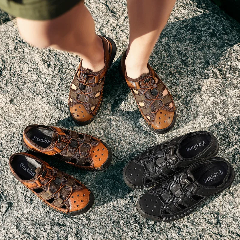 

Men's Boots Shoes Men High Quality For Large Size Sandals Light New 2021 Breathable Designer Fashion Outdoor Brand Non-slip