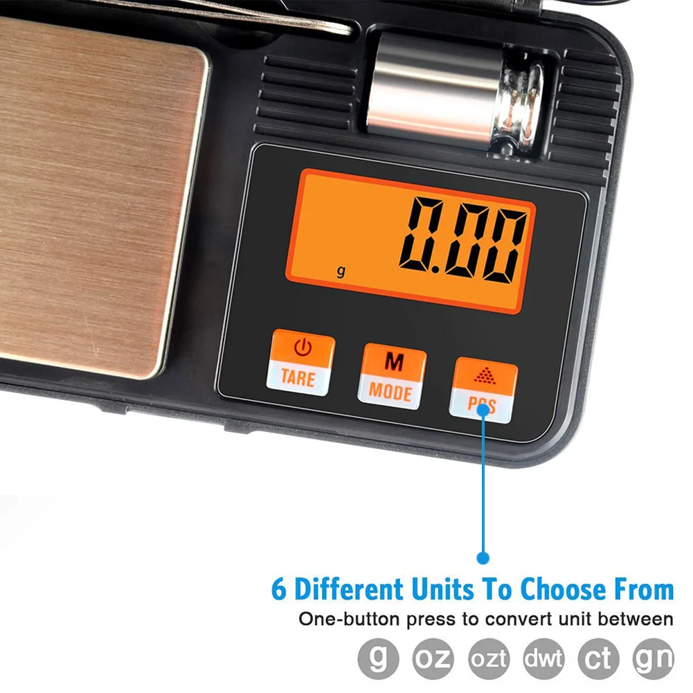 

Digital Mini Scale,Jewelry LCD Scale 200g /0.01g Pocket Scale,Electronic Smart Scale, 6 Units, LCD Backlit Display, Auto decent