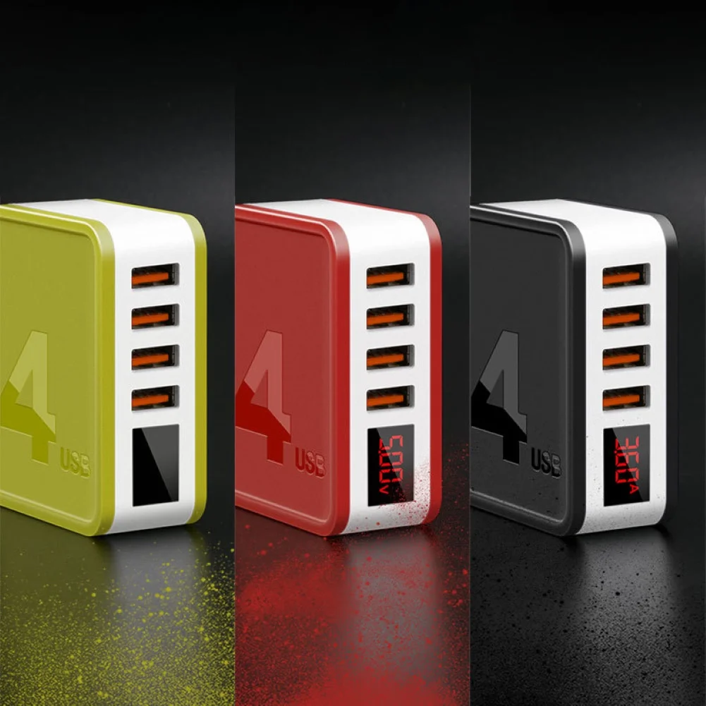 Зарядное устройство с цифровым дисплеем и портом USB 2/4 48 Вт QC4.0 3 0|Зарядные