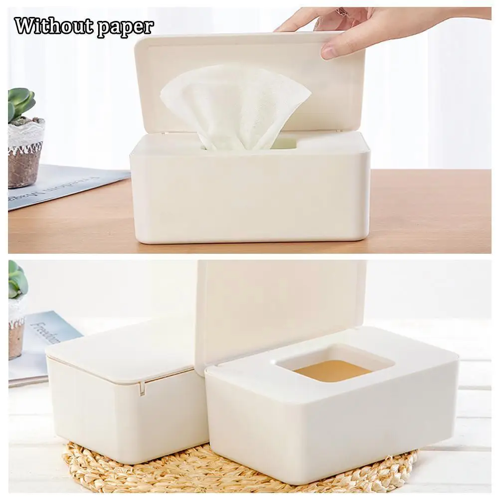 

1pc Newest Durable Wet Tissue Storage Box With Lid Office Dustproof Household Home Tools Decoration Plastic Lid Tissue Box O7V0