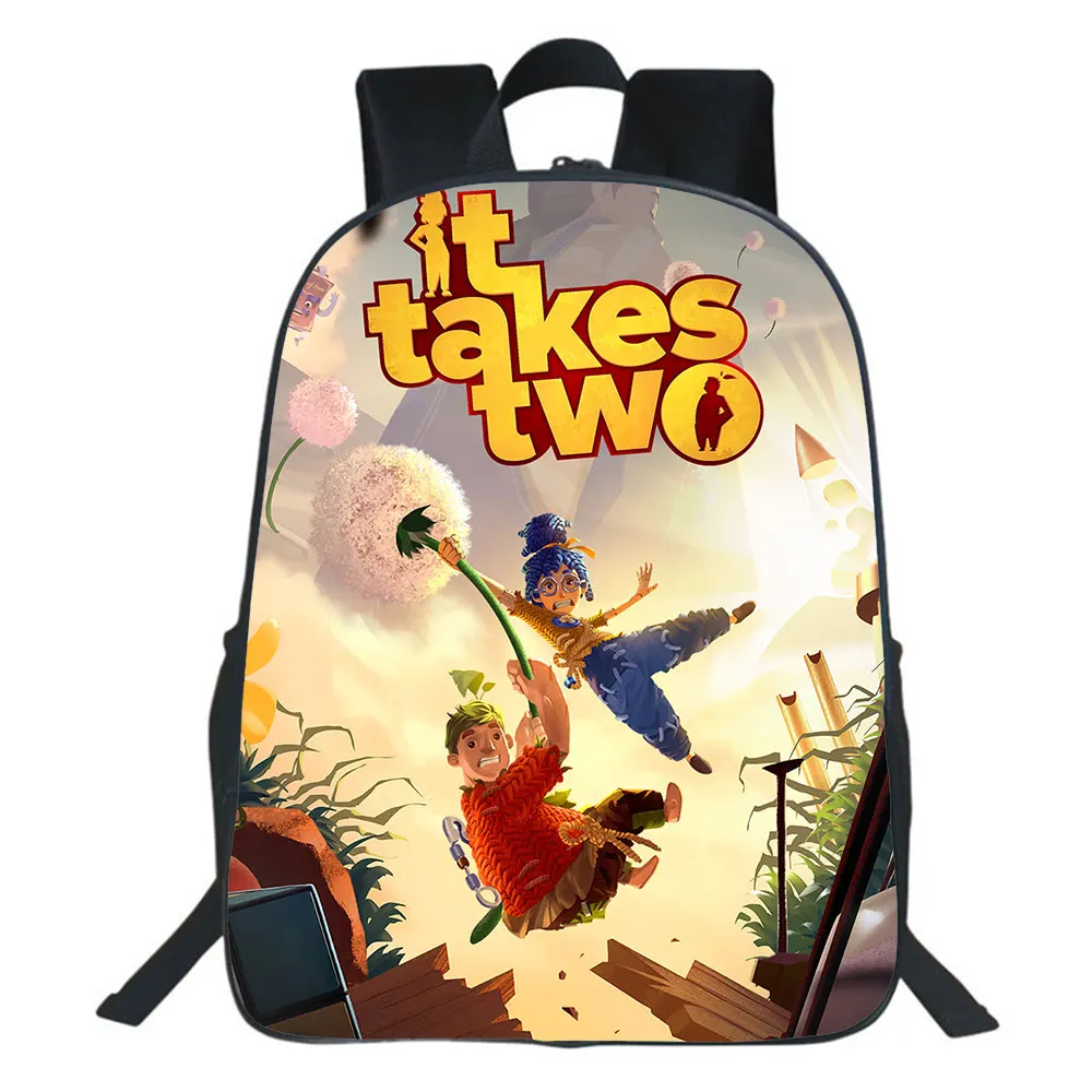 

It takes two Backpack Kindergarten Cartoon School Bag Teens Girl Storage Bag Travel Bags Children Rucksack Mochila 16 Inches
