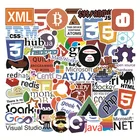 50 шт. интернет-Java JS Php Html облачный Docker Bitcoin язык программирования APP логотип крутые наклейки для ноутбука автомобиля наклейки сделай сам F4