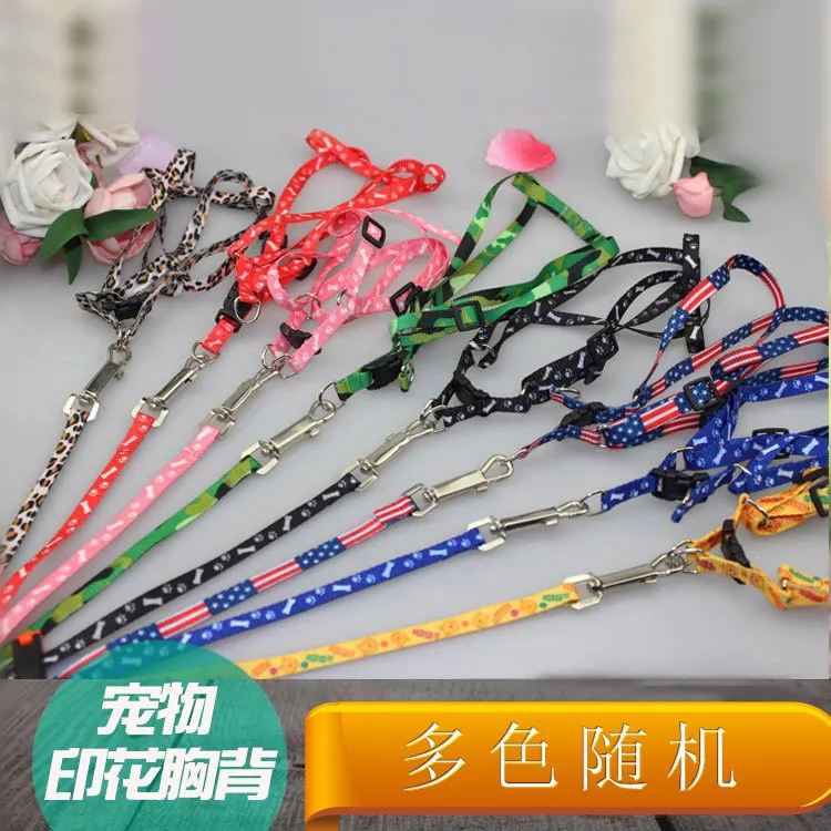 

Pet chest strap + pet traction rope / PET strap / Chihuahua, Bomei multicolor