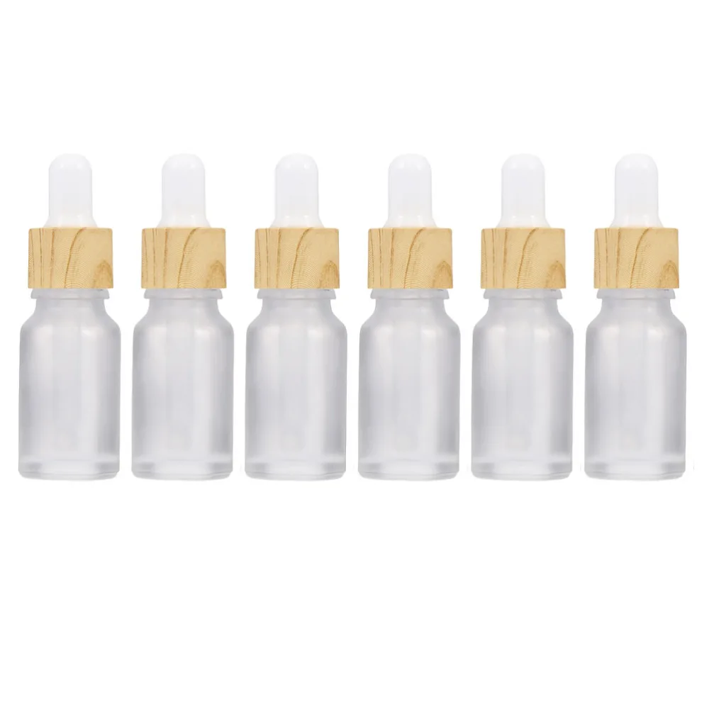 

6pcs 10ML Refillable Essential Oil Bottles Dropper Bottles Frosted Glass Bottle