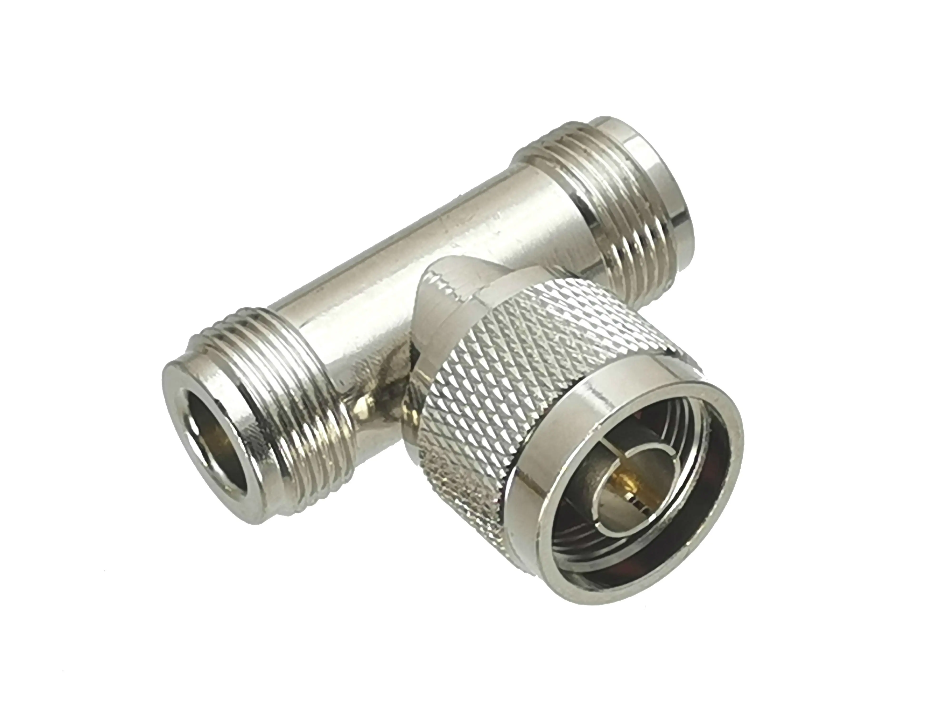 1Pcs N Male Plug to 2x Female Jack T Type RF Adapter Connector Coaxial High Quanlity Brass 50ohm |