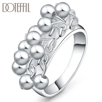 doteffil 925 sterling silver smooth grape beads ring for women fashion wedding engagement party gift charm jewelry