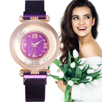 luxury gold women watches fashion mesh magnet buckle woman watches cheap 2020 roman numerals glitter ladies watches montre femme