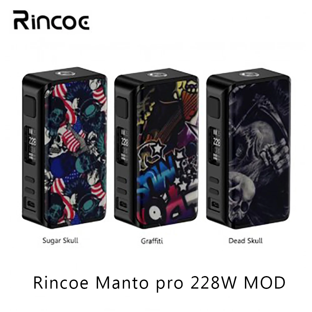 Оригинальный мод Rincoe Manto pro 228 Вт электронная сигарета вейп TC/VW/Bypass MOD питание от