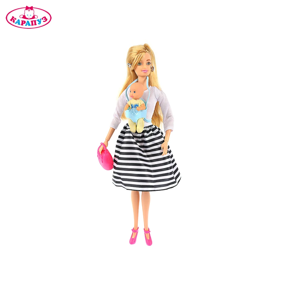 Кукла КАРАПУЗ 29 см с младенцем аксессуарами в комплекте 284092 | Игрушки и хобби