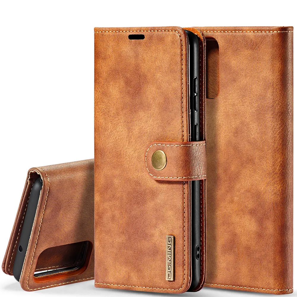 Чехол бумажник 2 в 1 с магнитной застежкой стиле ретро для Samsung Galaxy S20 Ultra Plus FE Fan