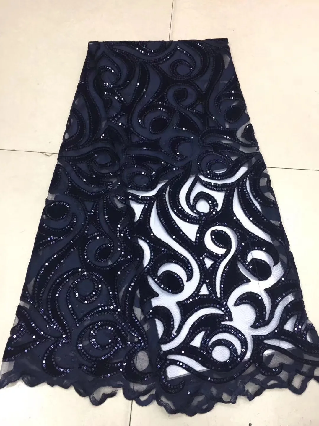 

Royal Blue Nigeria Lace Fabric, African Lace Fabric 2020 High Quality Lace, Shinning Sequins Wedding Dress Lace CD2607