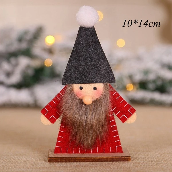Santa Claus D 1 шт., 3 размера, Рождественский олень, Деревянная Рождественская елка, пушистая подвеска "Олень", украшения для дома, Рождественская вечеринка, декоративные принадлежности, детские игрушки - Цвет: Santa Claus D