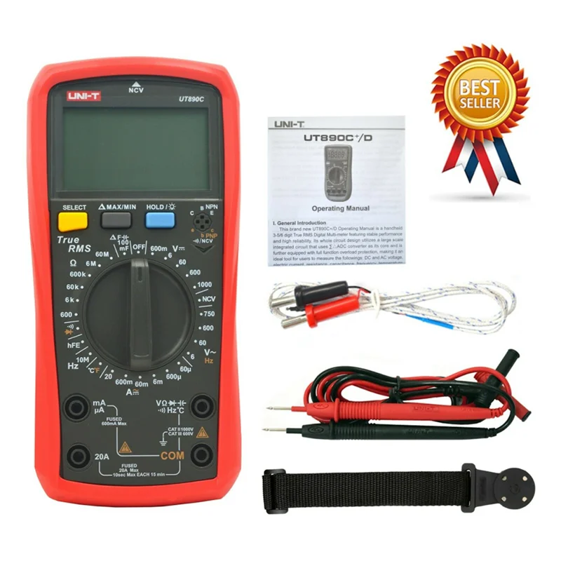 Цифровой мультиметр Φ UT890C True RMS с ремешком