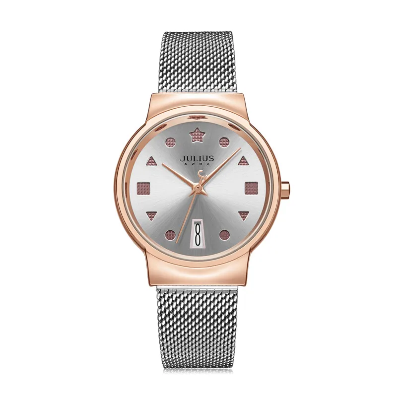 Новинка 4 цвета женские часы с автоматической датой японские кварцевые изящный