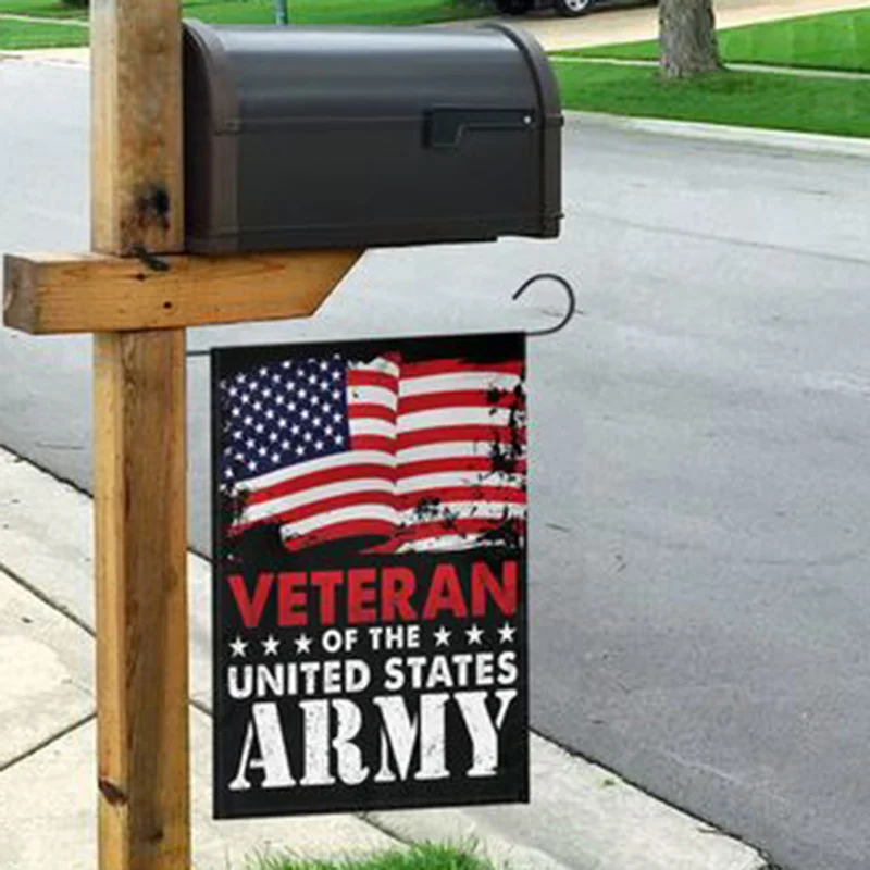 Новый Ветеран флага США УФ и устойчив к выцветанию Садовый флаг на открытом