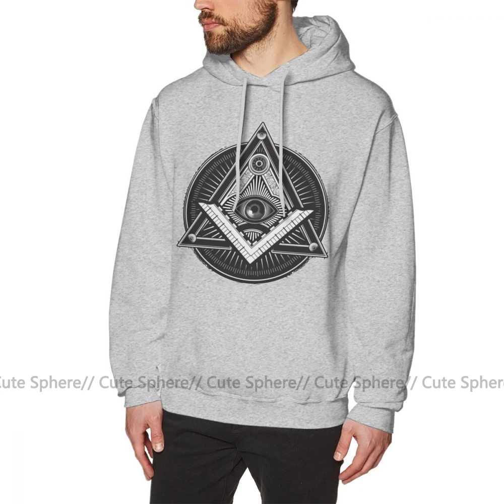 Illuminati Толстовка Illuminati толстовки Повседневный фиолетовый пуловер толстовка XXXL длинная Осенняя уличная Хлопковая мужская Толстовка - Цвет: Gray