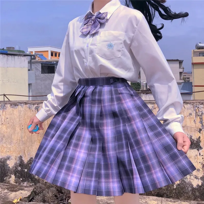 Новая японская школьная юбка с высокой талией популярная осенне-летняя