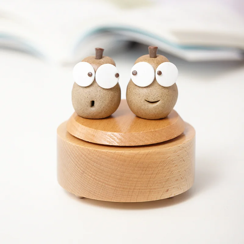 Деревянная музыкальная шкатулка в стиле ретро Керамическая форма подарок на