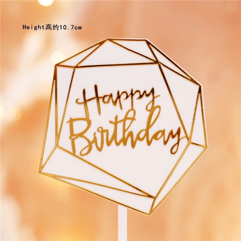 Birthday topepr Свадебные украшения для торта с изящным цветком на крючке, вечерние украшения для торта, украшения для выпечки на годовщину, свадебные десерты, подарки для влюбленных - Цвет: Birthday topepr
