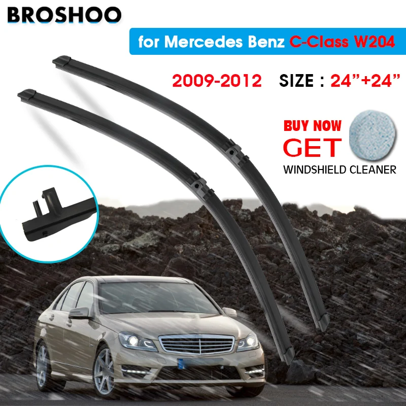 

Car Wiper Blade For Mercedes Benz C-Class W204 24"+24" 2009-2012 Auto Windscreen Windshield Wipers Blades Fit Side Pin Arms